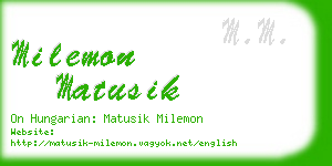 milemon matusik business card